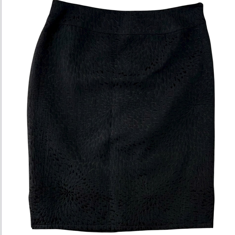 RANDY KEMPER Women’s StraightLine Skirt Black Texture‎ Pattern Lined Side Zip 6